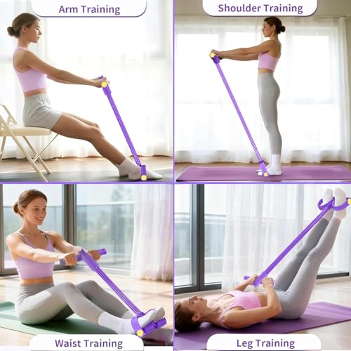 8 Tube Resistance Band with Handles,Multifunction Fitness Equipment,Durable TPE Tension Rope for Full-Body Workout, Abdomen,Waist,Arm,Leg - color: Blue