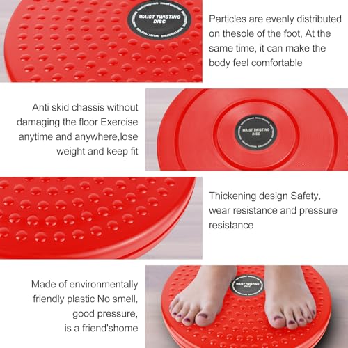 H H&J HUAJIAN Waist Whisper Disc,Body Twister Waist Twister Body Shaping Rotating Board for Women's Twisting Sports Equipment Aerobic Exercise Foot Massage - color: Red