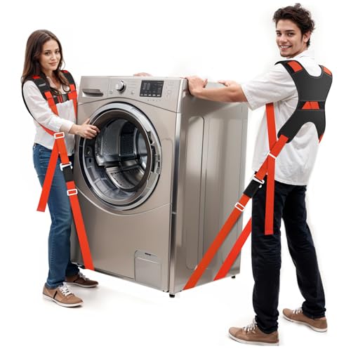 Ytonet Furniture Moving Straps for Lifting with Back Support, Round Sling | 2-Person Lifting and Moving System, Appliance Shoulder Lifting Straps for Sofa, Mattress, Refrigerator, 135 inches Long - size: With Back Support-Extended