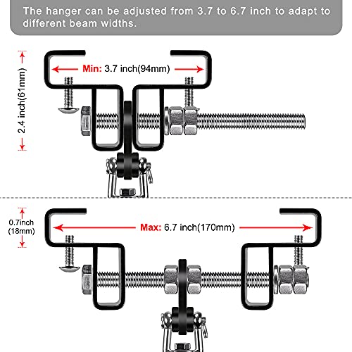 Dolibest Heavy Bag Mount, Punching Bag Hanger, I Beam Hanger, Heavy Bag Hanger for Punching Bag Accessories, Punching Bag Bracket, Beam Hanger with Swivel Hook, Ceiling Mount for Boxing Bag (2 Pack) - color: I-beam hanger-360°+ 180° rotation-2Pack