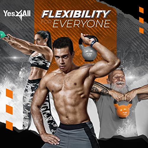 Yes4All Kettlebells Rubber Base, Kettlebell Set for Women, Strength Training Kettlebells Weights (10-65 lbs) - color: E. 20LB - Orange