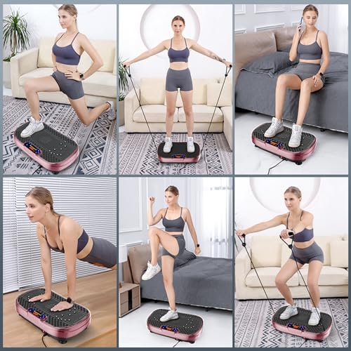 Vibration Plate Exercise Machine,Vibrating Plate for Lymphatic Drainage,Shake Plate for Weight Loss,Full Body Vibration Platform Machines for Women Men Exercise - color: Blackpink