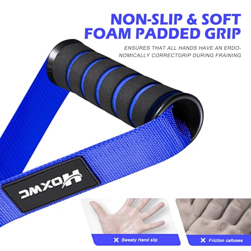 HOXWC Cable Handles Gym Equipment, Heavy Duty Resistance Band Handles, Replacement Exercise Handles for Cable Machine, Pulley System, Strength Trainer, Pull Down Workout, Home Gym Cable Attachments - color: Blue
