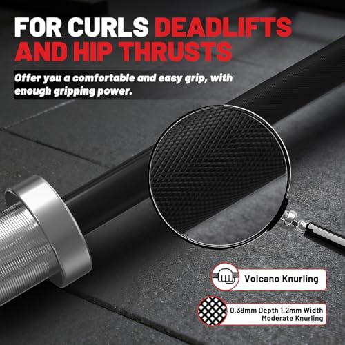 PAPABABE Olympic Barbell, 4ft/5ft/6ft/6.5ft Straight Barbell Womens Olympic Barbell for Strength Training and Technique Adjusting, 2 inch Olympic Bar with Moderate Knurling For Bench Press, Squats Curls Deadlifts Weightlifting - color: 4ft Straight Bar Bl