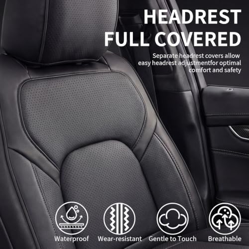 Umbrauto Car Seat Covers for Dodge Ram 2 Pcs Front, Waterproof Nappa Leather Seat Cover for 2009-2025 Ram 1500, 2010-2025 Ram 2500 3500 Crew Mega Cab - size: Front Pair(Concave Front)