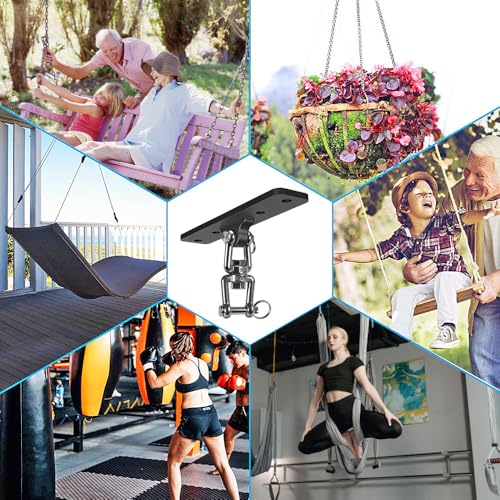 Dolibest Heavy Bag Hanger,Wall Ceiling Mount Hook 360° Rotation Wood Beam Holder Body Weight Strength Training Systems, Aerial Yoga Swing & Hammock, Resistance Band for Wooden Sets(600 LB Capacity) - color: Heavy Bag Hanger