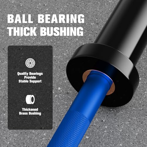RitFit Barbell Weight Set - 4/6FT Olympic Barbell with Weight Plates (55-115LB Total) - Weightlifting Equipment for Squats, Curls, Deadlifts, Presses, Hip Thrusts - color: Black/Blue, size: 4FT With 35LB Plates