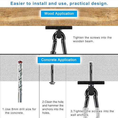 Dolibest Heavy Bag Hangers Brackets, Punching Bag Hangers, Heavy Bag Ceiling Mount for Body Weight Strength Training Systems, Aerial Yoga Swing & Hammock, Resistance Band - color: 600lb Heavy Bag Hanger With Chain