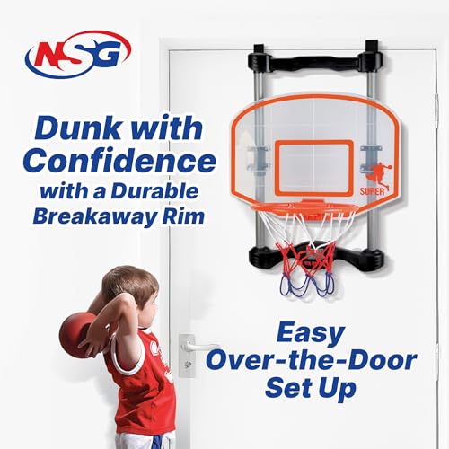 NSG Over The Door Basketball Hoop with Shot Clock, Electronic Scoring and Sound - style: Over The Door