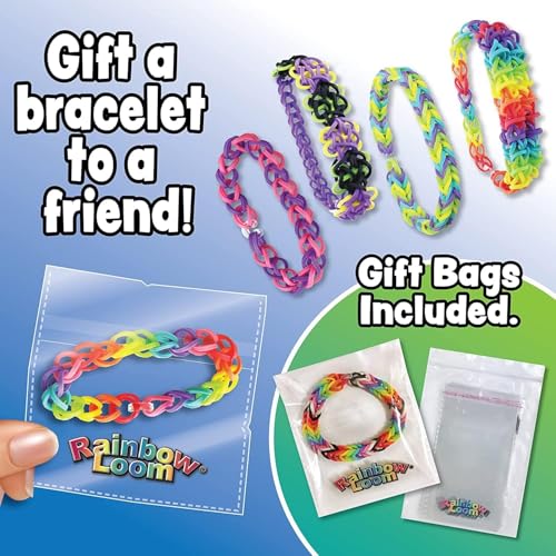 Rainbow Loom Original Rubber Band Bracelet Making Kit with Metal Hook | Complete 628-piece craft set includes 600 latex-free bands, C-clips, and loom board for Ages 7+, 2014 Toy of the Year