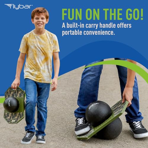 Flybar LED Pogo Trick Ball for Kids Balance Bounce Board w/Anti-Slip Deck - color: Camo