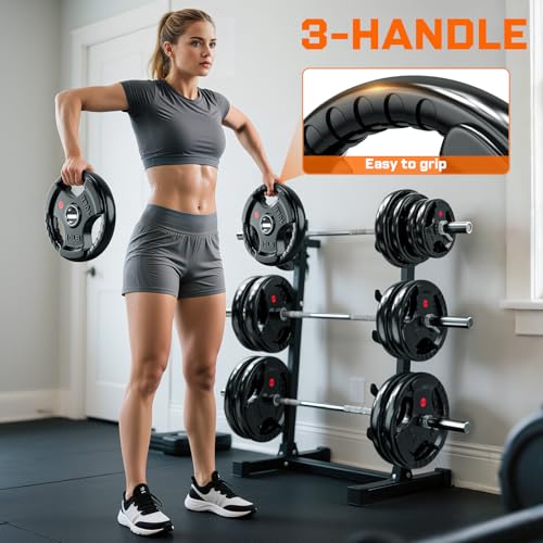XDDIAS Rubber Weight Plates for Barbell, 2-Inch Olympic Grip Plate for Strength Training, Weightlifting and Bodybuilding in Home & Gym, Solid Cast Iron Weight Plates Pair and Sets - color: 2X25LB