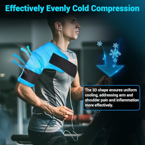 Comfytemp Shoulder Ice Pack Wrap for Injuries Reusable Gel, Physical Rotator Cuff Cold Therapy Arm Shoulder Sleeve for Pain Relief, Fracture, Arthritis, Surgery, Recovery (S/M) - color: Blue - 1 Gel Pack
