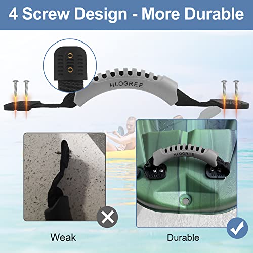 HLOGREE Kayak Handles 2/4 Pack,Kayak Carry Handle with Rivets,Kayak Replacement Handles,Kayak Handles for Emotion/Pelican/Hobie/Lifetime/sit on top/Ocean/Wilderness Accessories,Kayak Parts - color: Gray - 2PCS Kayak Handles