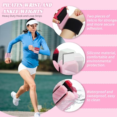 Ankle Weights & Resistance Bands Set for Women Adjustable | Adjustable 1 lb Wrist & Ankle Weights, 3 Resistance Levels, Yoga, Pilates, Cardio & Strength Training