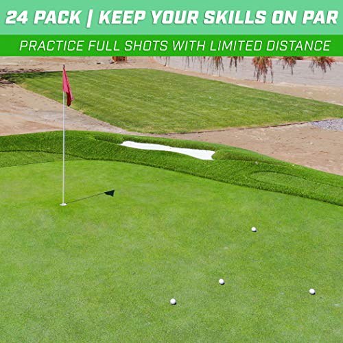 GoSports Foam Flight Practice Golf Balls - Choose White or Yellow - Pack of 24 Limited Flight Training Balls - color: White