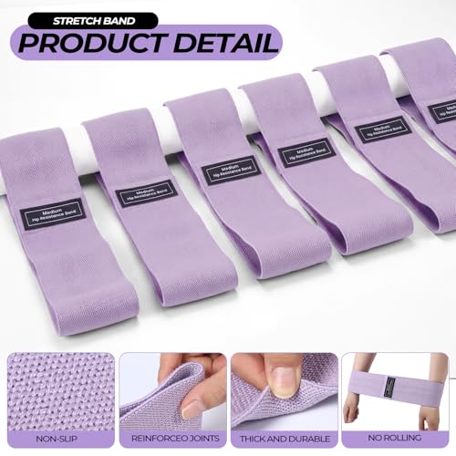 Seenelling 18 Pcs Pilates Ring and Ball Set with Resistance Bands Home Workout Pilates Equipment 11.8 Inch Magic Circle with Padded Handles, Mini Ball for Strength, Toning and Flexibility - color: Purple