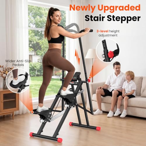 RELIFE REBUILD YOUR LIFE Stair Stepper for Home Exercise,New Version Stair Climber with Adjustable Resistance, Vertical Climber Cardio Exercise Machine for Full Body Workout, Extended Step Range