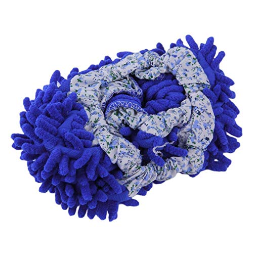 Home Mop Sweep Floor Cleaning Duster Cloth Housework Soft Slipper SY (1 Pair/Blue)