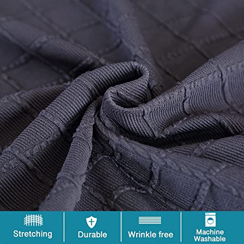 ANWUCHEN Ottoman Cover Rectangle,Stretch Storage Ottoman Cover-Jacquard Ottoman Covers Slipcover Rectangle-Removable Storage Bench Cover Folding Ottoman Covers with Elastic Band Ties,Dark Gray Medium - color: Dark Gray, size: 35"D x 16"W x 15"H