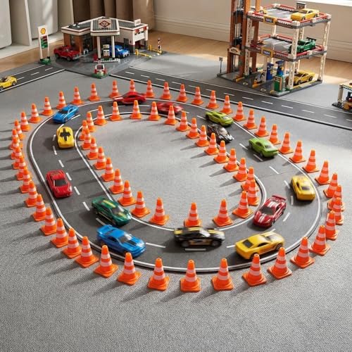 36/60/120/200 Pack 1 Inch Orange Mini Traffic Cones.Perfect as Construction Party Favors,Durable Small Roadblock Markers for Training Scenarios and Sports Event Setups - color: orange