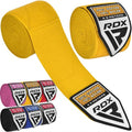 RDX Boxing Hand Wraps 4.5M / 180 Inches – Mexican Style Semi-Elastic MMA Inner Gloves - Wrist Support for Muay Thai, Kickboxing, BJJ, Karate - Thumb Loop & Hook and Loop Closure - Cotton & Nylon Blend - color: Yellow