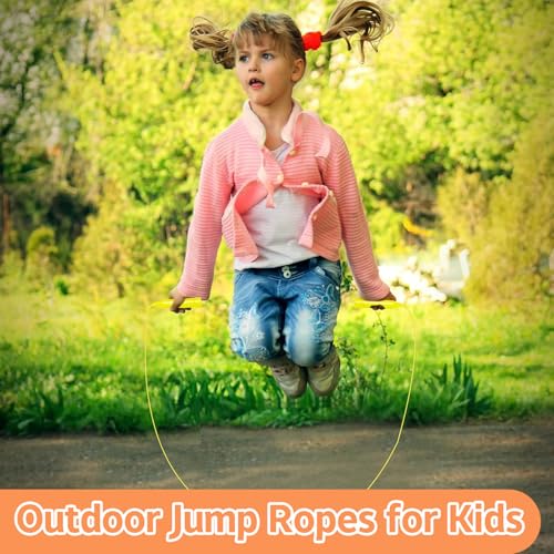 30 Pcs Kids Jump Rope,Colorful Jump Ropes for Kids,7.2 Feet Plastic Jump Ropes,Adjustable Skipping Rope,Jumping Ropes for Party Favors,Birthday Gifts,Indoor Outdoor Activity - color: Yellow
