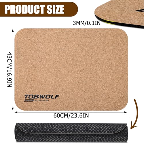 TOBWOLF Non-Slip Workout Mat for Ellipse Leg Exerciser, Ellipse Machine Mat, Exercise Mat for Under Desk Ellipticals, Suitable for Electric Seated Foot Pedal Exerciser, Stability & Floor Protection - color: Cork Surface
