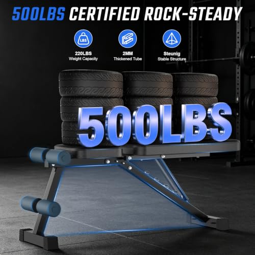 ALSO GO Adjustable Weight Bench, Workout Benches with Leg Extension, Foldable Incline Decline Bench Press, Roman Chair, Full Body Strength Training Equipment for Home Gym - color: Matte Black