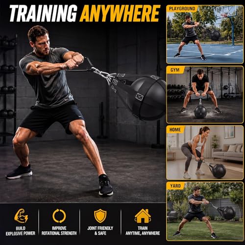 Indoor Slam Ball Medicine Balls Bag with Handles, Heavy Duty Weight Throw Practice Accessory, Reinforced Polyester Webbing & Steel Hardware, Fits 15-30 Lbs, Ball Not Include