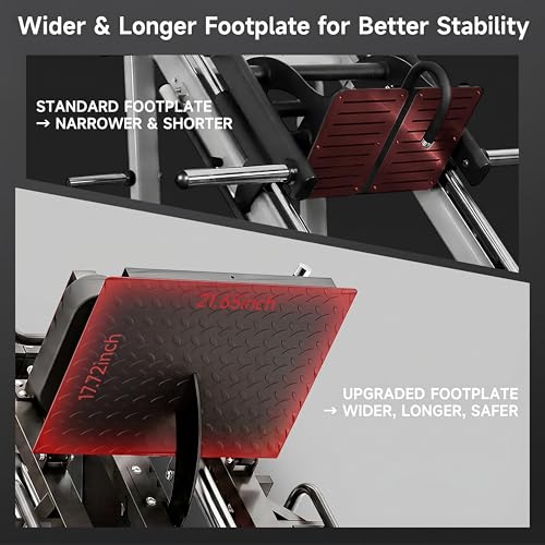 Leg Press Hack Squat Machine Combo, 45° Leg Exercise Machine ,Lower Body Special with Weight Storage for Quads, Hamstring, Glutes, Calves, Compact Home Gym Leg Day Equipment - style: Black Leg Machines