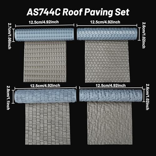 DND Terrain Texture Roller Set for Foam Modeling –Build Roofs for RPG Games | Perfect for RPG Accessory Building Blocks of Adults, Table Maps, and Dungeons and Dragons Worlds-AS744C - color: As744-c