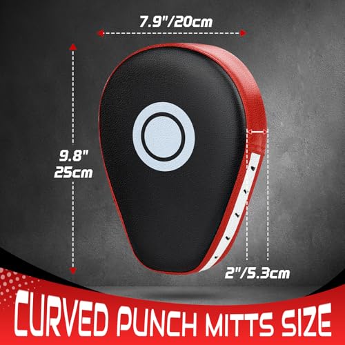 Punching Mitts Kick Pack Set, Boxing Pads Curved Focus Punching Mitts Kickboxing Striking Target Pads for Kids Men Women, Martial Arts Training Equipment for Boxing Taekwondo Karate Muay Thai - style: Punching Mitts