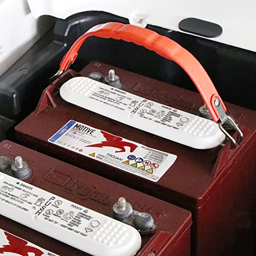 Golf Cart Battery Lifter - 2 PCS, Carry Strap for Trojan, Club Car, EZGO, Yamaha - Black or Orange - color: Orange