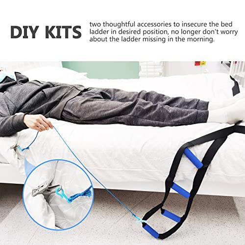Bed Ladder Assist,Pull up Helper and Sit up Helper 4 Handle Grips,Bed Rail Assistance Devices Adjustable Length Bed Lift for Most Beds Mobility Aid for Elderly, Handicapped,Injured (160 INCHES) - size: 160 INCHES