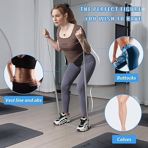 Resistance Bands for Physical Therapy, Bands for Working Out, Latex Free Elastic and Exercise Bands Set for Stretching, Suitable for Rehab, Yoga, Pilates, Gym, Home Exercise - color: Gradient Gray 10-115lbs