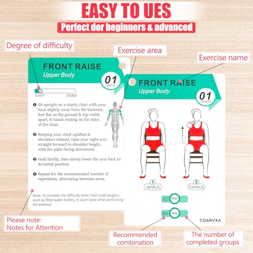 Chair Yoga Workouts for Women-58 Exercise Cards with Chair Yoga，ncludes 4-Week Challenge,2 Rings& Dry-Erase for Easy Organization-Home, Gym or Studio - color: Chair Yoga