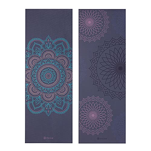 Gaiam Yoga Mat - Premium Print Reversible Extra Thick Non Slip Exercise & Fitness Mat for All Types of Yoga, Pilates & Floor Workouts - color: Purple Illusion