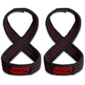 SERIOUS STEEL FITNESS Red Figure 8 Lifting Straps | Deadlift & Strongman Axle Straps - 3 Sizes - color: Black, size: (80 CM - Axle Bars)