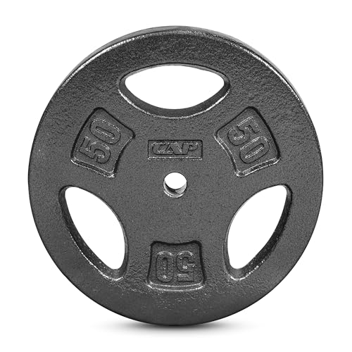 CAP Barbell Standard 1-Inch Grip Weight Plates - color: Black, size: 50 lbs Plate Pack (x1)