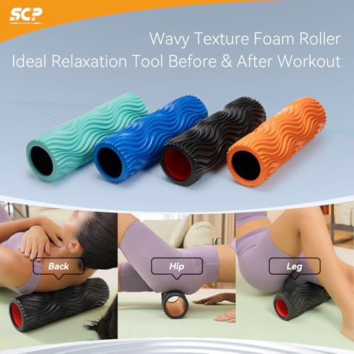 Foam Roller High-Density Exercise Roller, Deep Tissue Muscle Massage, Stretching, Relieves Muscles, Improves Mobility, Fitness Roller for Pilates, Yoga, Ideal for Athletes, Beginners & Recovery - color: Black