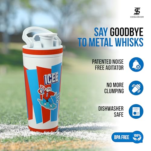 Ice Shaker Insulated Stainless Steel Shaker Bottle | 26oz, ICEE | Cold for 30+ Hours | Insulated Cup with Twist-on Agitator | Odor-Free Bottle for Protein Shakes, Water, Smoothies, Cocktails - color: ICEE