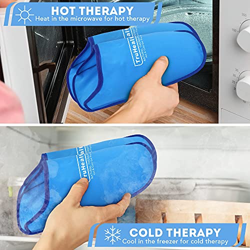 Gel Ice Pack Slippers - Hot & Cold Therapy for Neuropathy Relief & Foot Care, Cooling Gel Comfort for Swollen Feet & Swelling Relief, Flexible Ice Pack Design - 1 Pair, Blue Vinyl