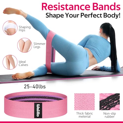 WALITO 8Pcs Barbell Pad Set for Hip Thrust - Squat Pad,Gym Accessories for Women with Bar Bad,Bench Press, with Gym Ankle Straps,Resistance Bands for Working Out,Lifting Strap,Carry Bag - color: 1-Pink
