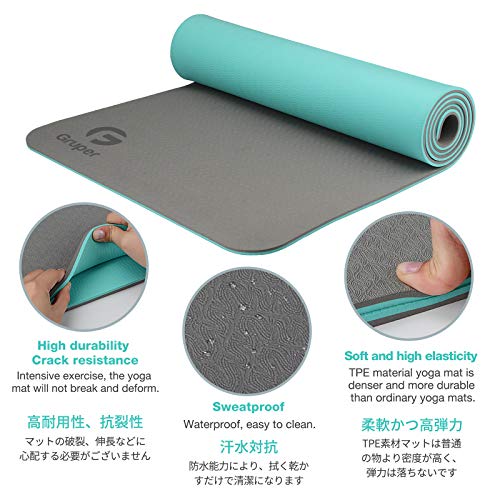 Gruper Yoga Mat Non Slip, Eco Friendly Fitness Exercise Mat with Carrying Strap,Pro Yoga Mats for Women,Workout Mats for Home, Pilates and Floor Exercises - color: Carbon Gray, size: 0.31*24*72 Inches