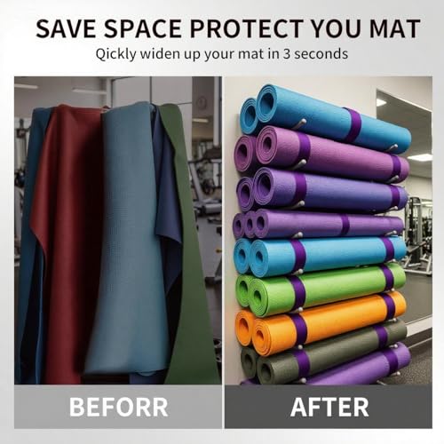 Yoga Mat Carrier Strap, Adjustable Thick Straps Sling for Carrying Large Mats, Stretching Band - color: Slap Band Purple