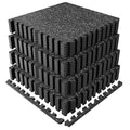 PRAISUN 0.6" Thicker Rubber Top Gym Flooring for Home Gym, 24 Pcs 96 Sq Ft Workout Mats, Exercise Mat, Interlocking Rubber Floor Mats with High Density EVA Foam for Garage, 24 x 24in, Black/Grey - size: 24 Tiles (96 Sq Ft)