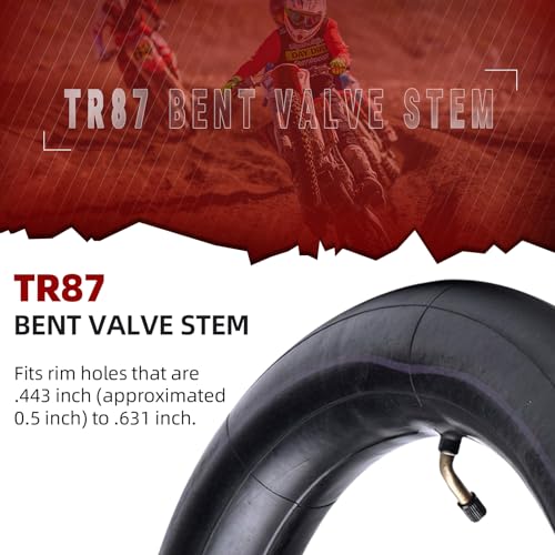 (2 Pack) AR-PRO 3.00/3.50-12" Exact Replacement Dirt Bike Inner Tubes with TR87 Bent Valve Stem - Highly Compatible with Honda CRF50/XR70, Kawasaki KLX 110, and Yamaha TTR90/TTR110 - size: 3.00/3.50-12",TR-87 Valve