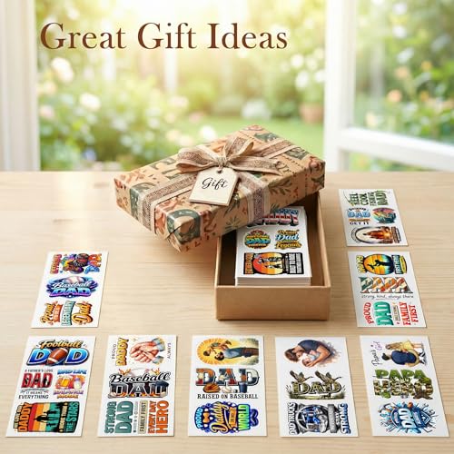30 PCS Funny Dad Stickers Pack, Cute Durable Vinyl Decals, Fatherhood Waterproof Sticker, for Car Laptop Water Bottle Helmet Scrapbooking, Gifts for Adults Men Dads Grandpa Men Father's Day - color: Dad Stickers