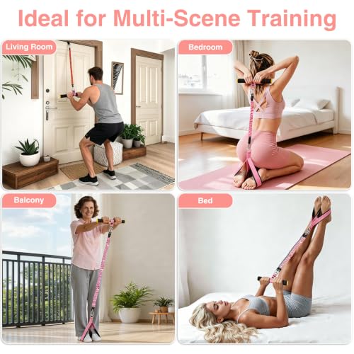 2026 Upgraded Pedal Resistance Band with Handles, 20/30/40LBS Adjustable Latex Bands, Door Anchor, Non-Slip Comfort Pedals, Full Body Workout Kit for Women, Sit Up Exercise Equipment